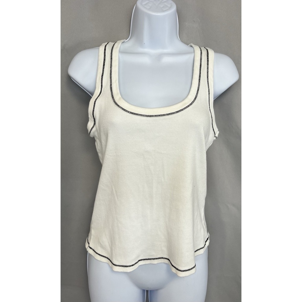 Anthropologie Pilcro Lot Of 2 Tanks Tops‎ Sz Medium White / Pink - Picture 3 of 11